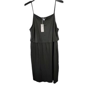 Nino Balcutti Womens Plus Size 2x 16-18 Black Ribbed Sleeveless Dress NWT